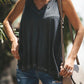 Casual  V Neck Paneled Spaghetti Solid Sexy Camis Tops #women tops - Veooy