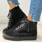 *Women's hip-hop studded flat sneakers - Veooy