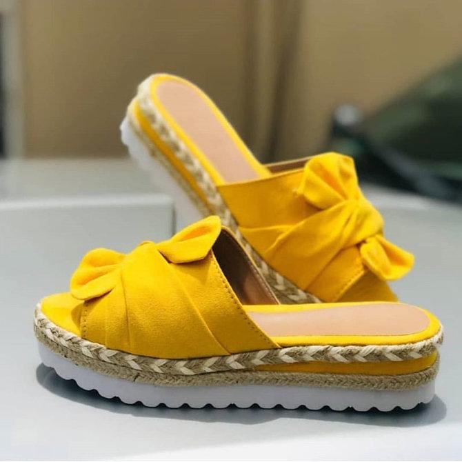 Women Casual Daily Comfy Bowknot Slip On Sandals *