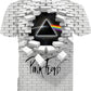 Men's T-shirt - Geometric / 3D / Letter Print Round Neck White