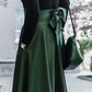 Casual High Waist Solid Color Bow Knot Flowy Skirt - Veooy
