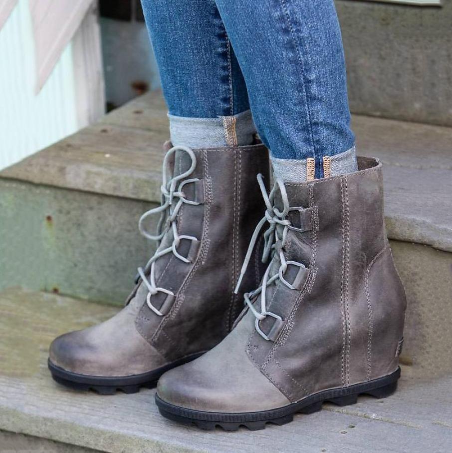 Women's Wedge Mid Waterproof Leather Boots *