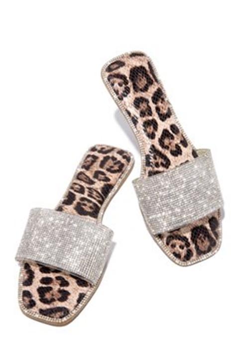 Rhinestone Flat With Flip Flop Slip-On Casual Summer Slippers *