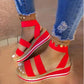 Open Toe Slip-On Platform Casual Thread Sandals *
