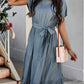 Pure Color Simple Restraint Waist Midi Dress(3 Colors) 💖