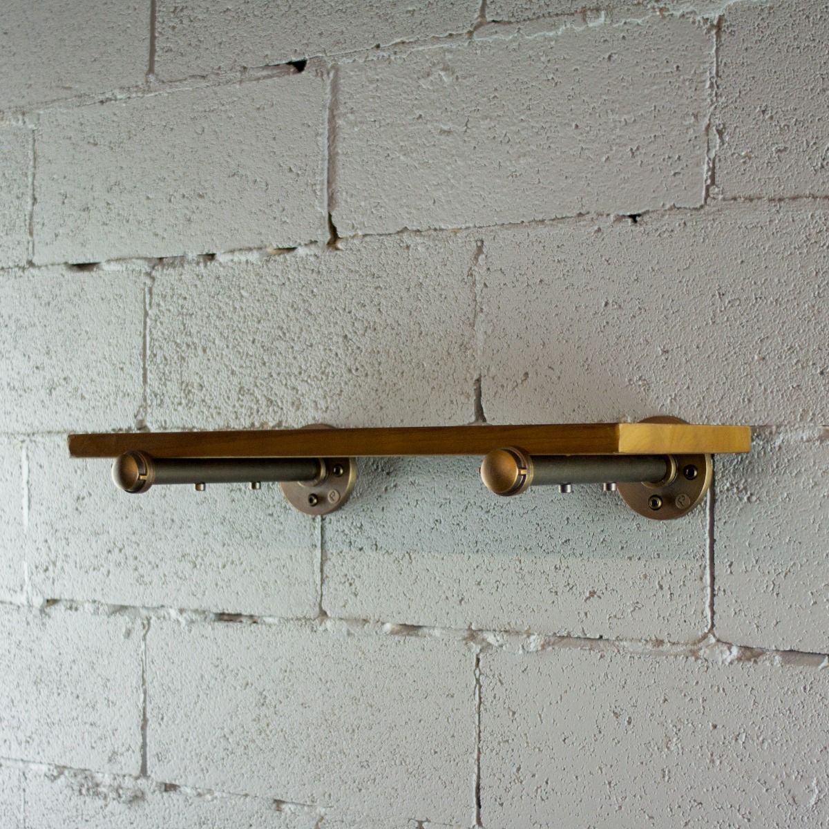 Industrial Vintage Wood Finish Wall Mounted Shelf