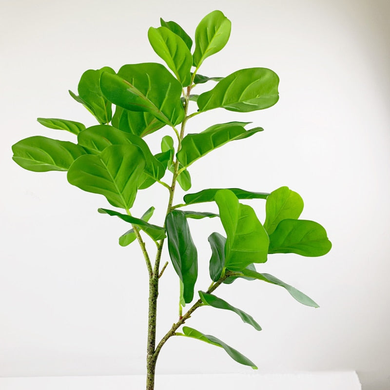 122cm Fake Tropical Tree Artificial Ficus Plants Branch Plastic Rubber Tree Real Touch Leaves Bonsai Tree Foliage Indoor Decor - Veooy
