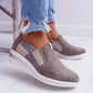 *Athletic Elastic Band Slip-on Shoes Women's Wedge Sneakers - Veooy