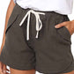 Adjustable Waist Cotton Casual Shorts