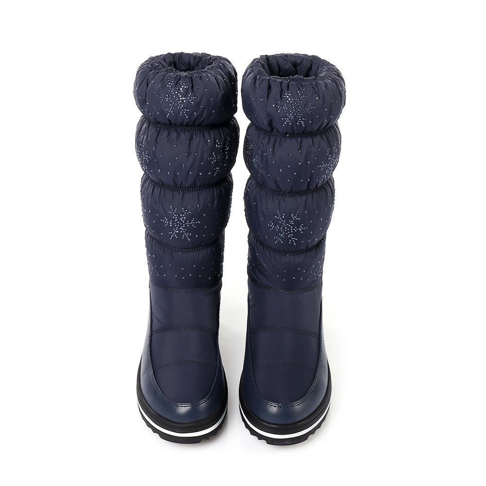 Women Thick Faux Fur Platform Mid Calf Half Snow Boots - veooy