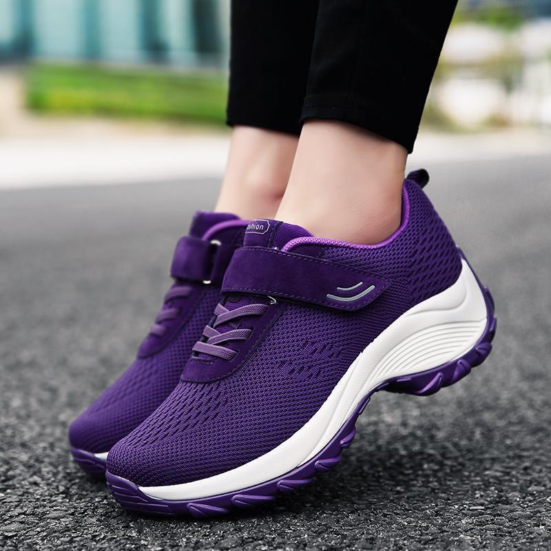Women's Comfortable Woven Knit Sneakers - veooy