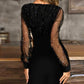 Solid Long Sleeves Bodycon Above Knee Little Black/Party/Elegant Dresses