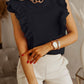 Fashion Casual Solid Split Joint O Neck Tops(7 colors)