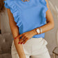 Fashion Casual Solid Split Joint O Neck Tops(7 colors)