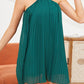 Fashion Casual Solid Backless Halter Pleated Dresses