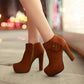 Zip Platform High Heels Short Boots Plus Size Women Shoes 3959