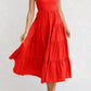 Fashion Sweet Solid Split Joint Spaghetti Strap A Line Dresses(7 colors)