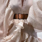 Fashion Elegant Solid Buckle Flounce With Belt O Neck A Line Dresses(3 Colors)