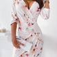 Fashion Elegant Floral Split Joint Fold Dresses
