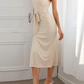 Fashion Elegant Solid With Belt Strapless Wrapped Skirt Dresses