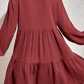 Casual Elegant Solid Buckle Flounce V Neck A Line Dresses - Veooy