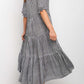 Fashion Casual Print Split Joint O Neck A Line Dresses