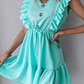 Casual Elegant Solid Buckle Flounce V Neck Waist Skirt Dresses - Veooy