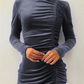 Fashion Elegant Solid Split Joint Fold Half A Turtleneck Pencil Skirt Dresses