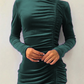 Fashion Elegant Solid Split Joint Fold Half A Turtleneck Pencil Skirt Dresses - Veooy