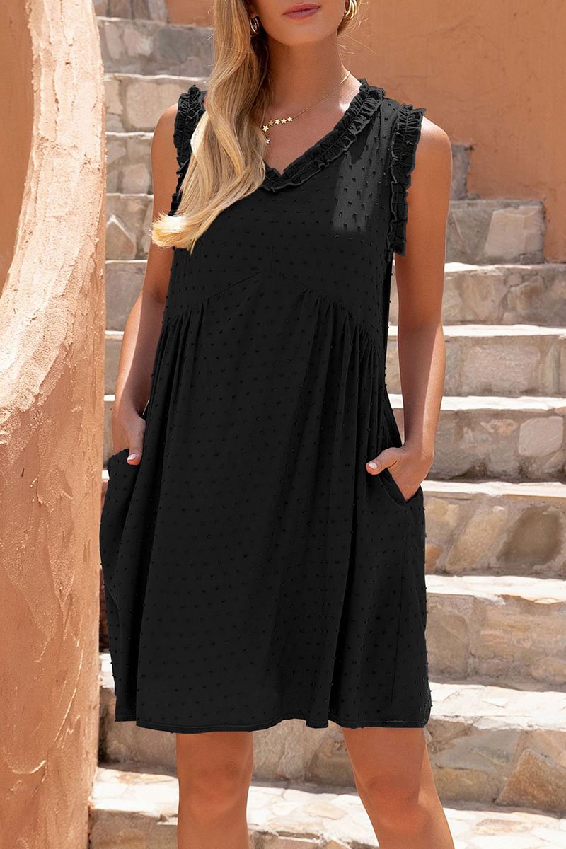Fashion Casual Solid Split Joint V Neck Princess Dresses - Veooy