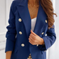 Elegant Solid Split Joint Buttons Turn-back Collar Outerwear(5 colors)