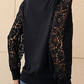 Elegant Patchwork Lace Hollowed Out O Neck Tops