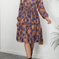 Elegant Print Buckle Stringy Selvedge Mandarin Collar A Line Dresses