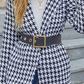 Fashion Elegant Geometric Split Joint Buttons Turn-back Collar Outerwear (Without Belt)