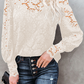 Fashion Elegant Solid Lace Hollowed Out Mandarin Collar Tops(3 colors)