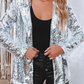 Street Patchwork Sequins Cardigan Collar Outerwear(4 colors)