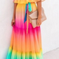 Fashion Gradual Change Flounce Off the Shoulder Cake Skirt Dresses(5 colors)