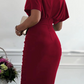 Fashion Solid Split Joint V Neck Waist Skirt Dresses(5 colors)