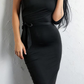 Sexy Solid Split Joint One Shoulder Pencil Skirt Dresses