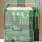 Multifunctional Makeup Storage Box Green Transparent Open Door Large Capacity