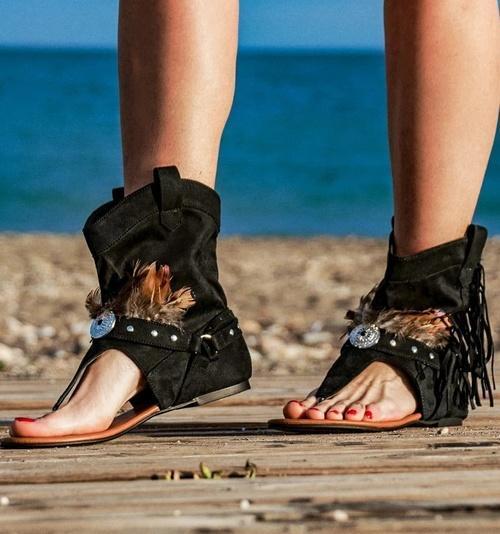 Stylish Suede Flat Sandals *
