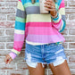 Rainbow Striped Multicolor Thin Tops 💖