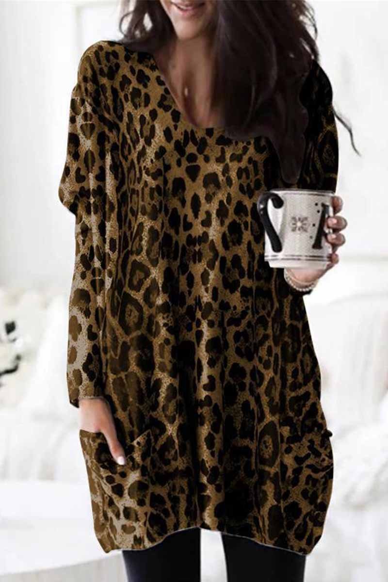 Leopard Tops With Pockets