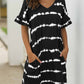 Striped Tie-dye Casual Loose Dress With Pocket VEOOY