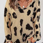 V-neck Leopard Print Loose Top
