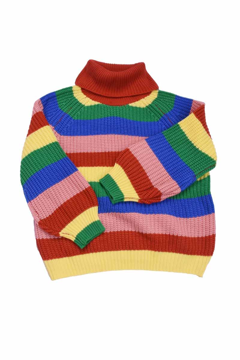 Rainbow Striped Loose-knit Sweater 💖