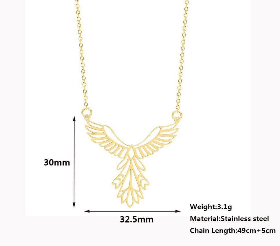 Geometric Phoenix Stainless Steel Necklace - Veooy