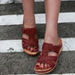 Peep Toe Platform Wide Fit Sldie Sandals *