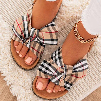 Women Comfy Classic Plaid Summer Sandals *