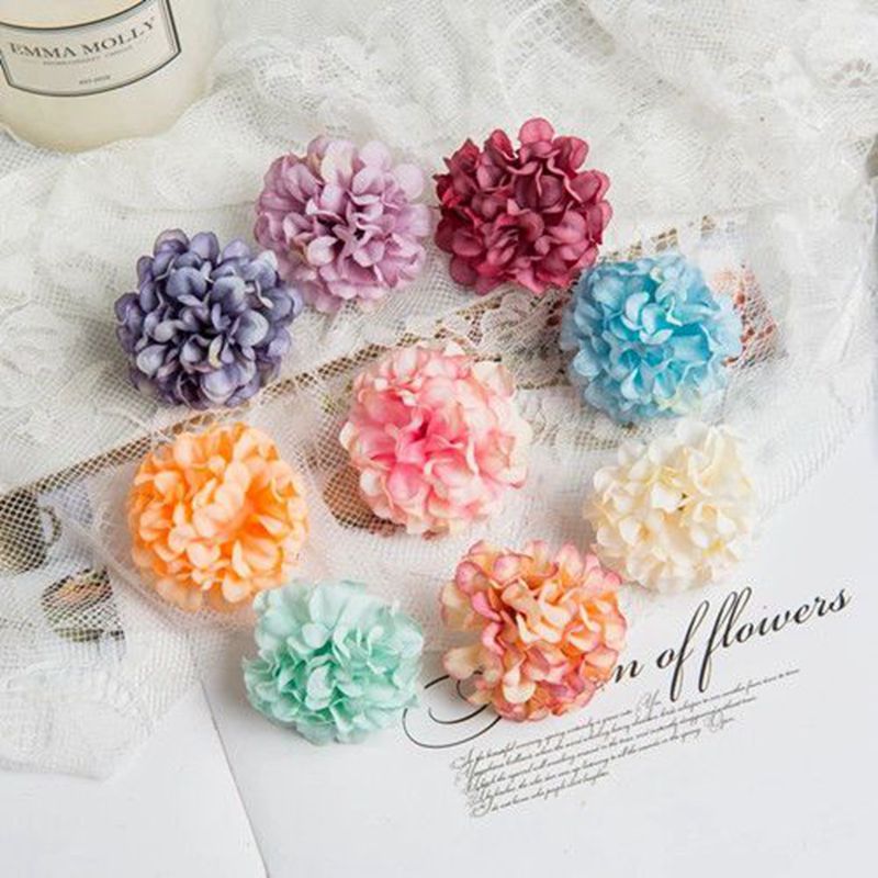 10pcs Mixed Color Simulated Hydrangeas, Silk Flowers, Artificial Flowers, Diy Handmade Flower Heads, Home, Living Room, Wedding Background Wall Decoration